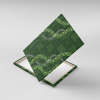 Hawaiian Quilt Canvas Wall Art Pele Hair Hinahina Lei Green Version LT05 With Frame Green - Polynesian Pride