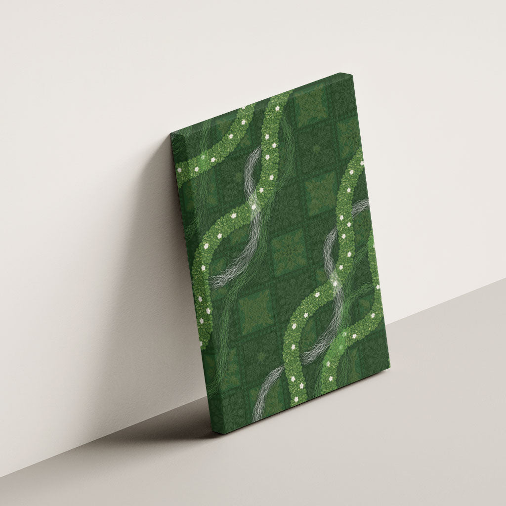 Hawaiian Quilt Canvas Wall Art Pele Hair Hinahina Lei Green Version LT05 - Polynesian Pride