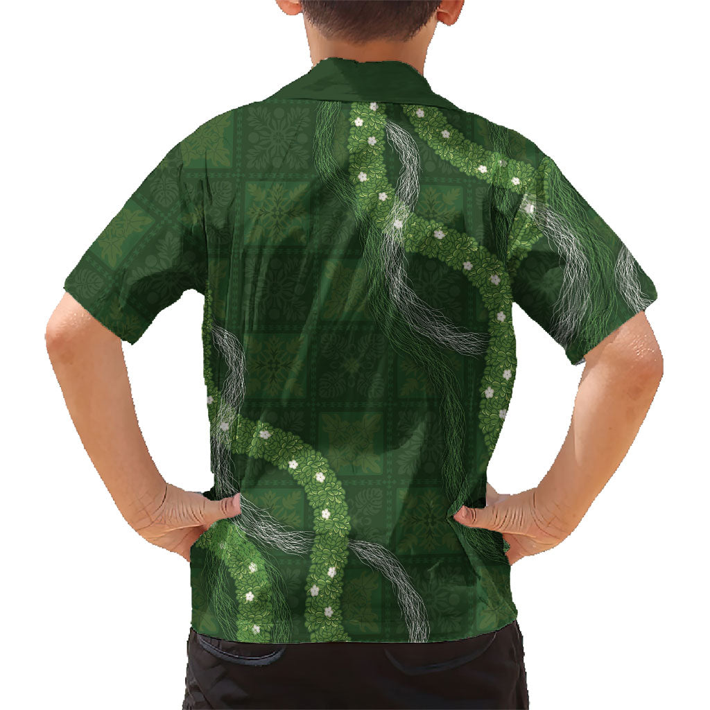 Hawaiian Quilt Hawaiian Shirt Pele Hair Hinahina Lei Green Version