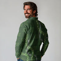 Hawaiian Quilt Long Sleeve Polo Shirt Pele Hair Hinahina Lei Green Version