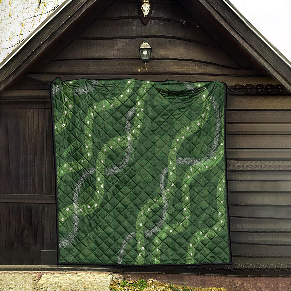 Hawaiian Quilt Quilt Pele Hair Hinahina Lei Green Version