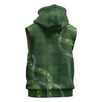 Hawaiian Quilt Sleeveless Zip Hoodie Pele Hair Hinahina Lei Green Version LT05 - Polynesian Pride