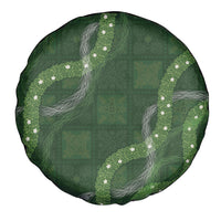 Hawaiian Quilt Spare Tire Cover Pele Hair Hinahina Lei Green Version