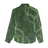 Hawaiian Quilt Women Casual Shirt Pele Hair Hinahina Lei Green Version LT05 - Polynesian Pride