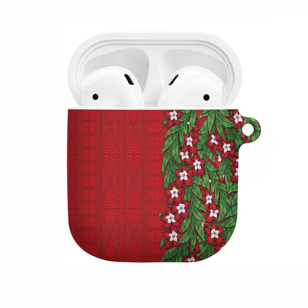 Tonga Language Week AirPods Case Heilala Floral Red LT05 Red - Polynesian Pride