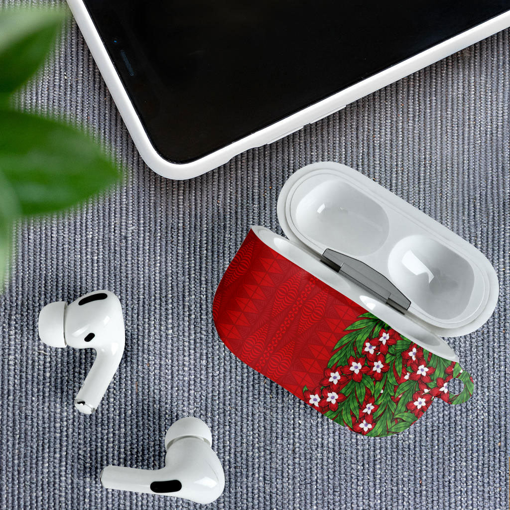Tonga Language Week AirPods Case Heilala Floral Red LT05 - Polynesian Pride