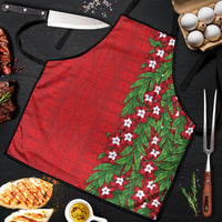 Tonga Language Week Apron Heilala Floral Red LT05 Red - Polynesian Pride