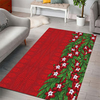 Tonga Language Week Area Rug Heilala Floral Red LT05 - Polynesian Pride