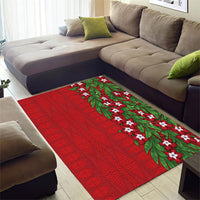 Tonga Language Week Area Rug Heilala Floral Red LT05 - Polynesian Pride