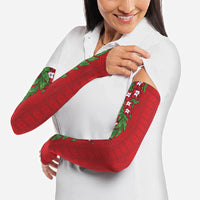 Tonga Language Week Arm Sleeves Heilala Floral Red LT05 - Polynesian Pride