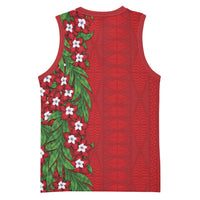 Tonga Language Week Basketball Jersey Heilala Floral Red LT05 - Polynesian Pride