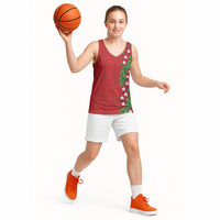 Tonga Language Week Basketball Jersey Heilala Floral Red LT05 - Polynesian Pride