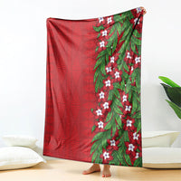 Tonga Language Week Blanket Heilala Floral Red LT05 - Polynesian Pride
