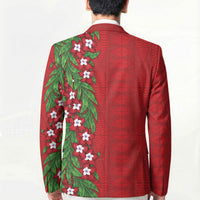 Tonga Language Week Blazer Heilala Floral Red LT05 - Polynesian Pride