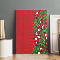 Tonga Language Week Canvas Wall Art Heilala Floral Red LT05 - Polynesian Pride