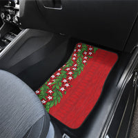 Tonga Language Week Car Mats Heilala Floral Red LT05 - Polynesian Pride