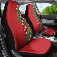 Tonga Language Week Car Seat Cover Heilala Floral Red LT05 - Polynesian Pride