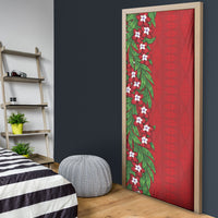 Tonga Language Week Door Cover Heilala Floral Red LT05 - Polynesian Pride