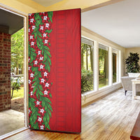 Tonga Language Week Door Cover Heilala Floral Red LT05 - Polynesian Pride