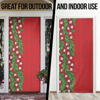 Tonga Language Week Door Cover Heilala Floral Red LT05 - Polynesian Pride