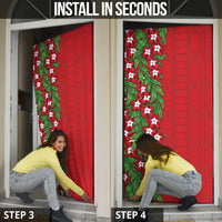 Tonga Language Week Door Cover Heilala Floral Red LT05 - Polynesian Pride