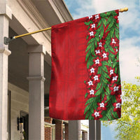 Tonga Language Week Garden Flag Heilala Floral Red LT05 House Flag Red - Polynesian Pride