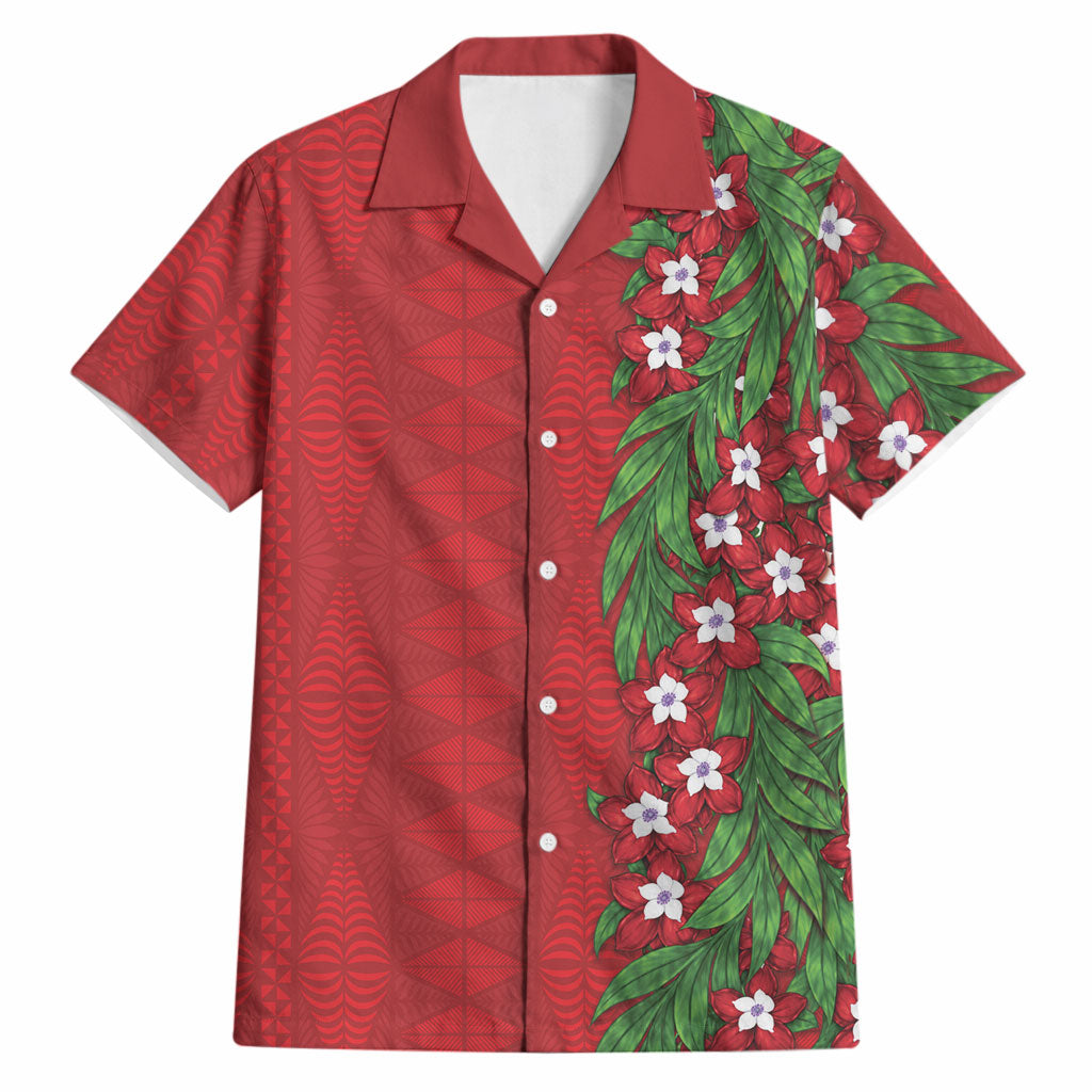 Tonga Language Week Hawaiian Shirt Heilala Floral Red LT05 Red - Polynesian Pride