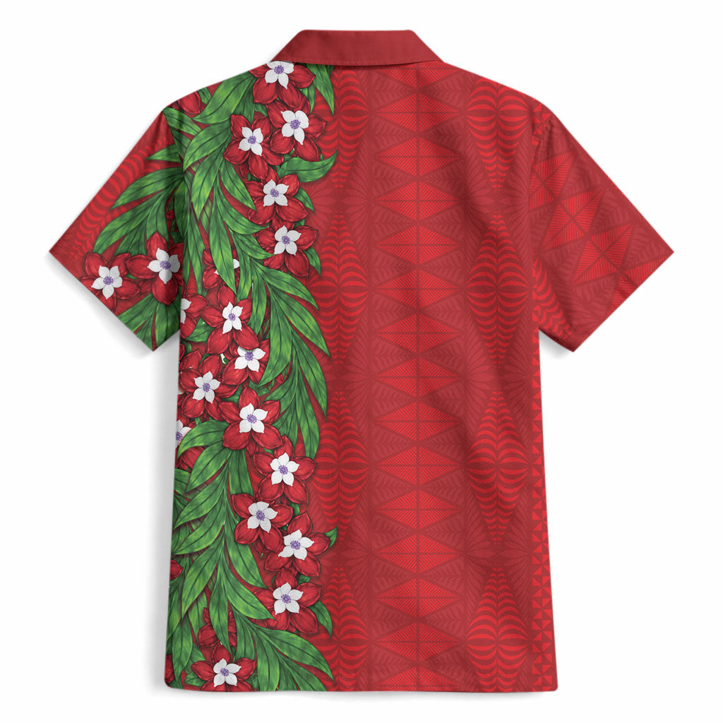 Tonga Language Week Hawaiian Shirt Heilala Floral Red LT05 - Polynesian Pride