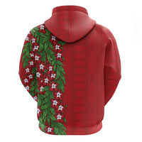 Tonga Language Week Hoodie Heilala Floral Red LT05 - Polynesian Pride