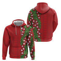Tonga Language Week Hoodie Heilala Floral Red LT05 - Polynesian Pride