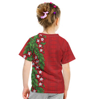 Tonga Language Week Kid T Shirt Heilala Floral Red LT05 - Polynesian Pride
