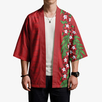 Tonga Language Week Kimono Heilala Floral Red LT05 - Polynesian Pride