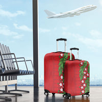 Tonga Language Week Luggage Cover Heilala Floral Red LT05 - Polynesian Pride