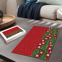 Tonga Language Week Puzzle Heilala Floral Red LT05 - Polynesian Pride