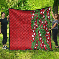 Tonga Language Week Quilt Heilala Floral Red LT05 - Polynesian Pride