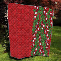 Tonga Language Week Quilt Heilala Floral Red LT05 - Polynesian Pride