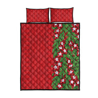 Tonga Language Week Quilt Bed Set Heilala Floral Red LT05 - Polynesian Pride