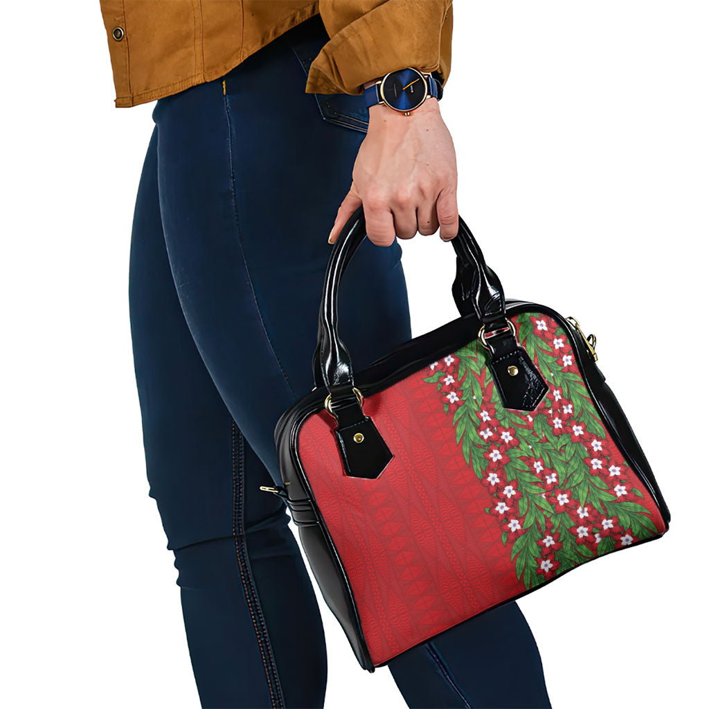 Tonga Language Week Shoulder Handbag Heilala Floral Red LT05 - Polynesian Pride
