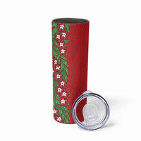 Tonga Language Week Skinny Tumbler Heilala Floral Red LT05 - Polynesian Pride