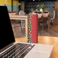 Tonga Language Week Skinny Tumbler Heilala Floral Red LT05 - Polynesian Pride