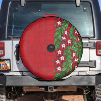 Tonga Language Week Spare Tire Cover Heilala Floral Red LT05 Red - Polynesian Pride