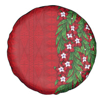 Tonga Language Week Spare Tire Cover Heilala Floral Red LT05 - Polynesian Pride