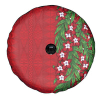 Tonga Language Week Spare Tire Cover Heilala Floral Red LT05 - Polynesian Pride