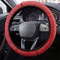 Tonga Language Week Steering Wheel Cover Heilala Floral Red LT05 - Polynesian Pride