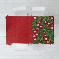 Tonga Language Week Tablecloth Heilala Floral Red LT05 Red - Polynesian Pride