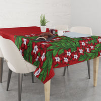 Tonga Language Week Tablecloth Heilala Floral Red LT05 - Polynesian Pride