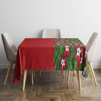 Tonga Language Week Tablecloth Heilala Floral Red LT05 - Polynesian Pride