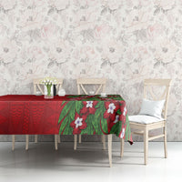 Tonga Language Week Tablecloth Heilala Floral Red LT05 - Polynesian Pride
