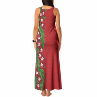 Tonga Language Week Tank Maxi Dress Heilala Floral Red LT05 - Polynesian Pride