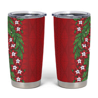 Tonga Language Week Tumbler Cup Heilala Floral Red LT05 Red - Polynesian Pride